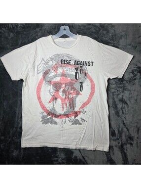 Vintage Y2K Rise Against Band Tee Bay Island Tag Mens XL Single Stitch